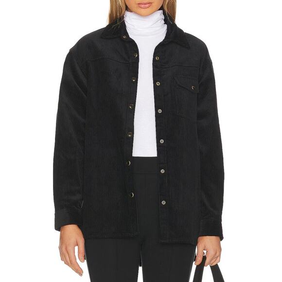 ANINE BING Simon Sloan Shirt Black Corduroy Button Down Long Sleeve Shacket NWT - Picture 5 of 11